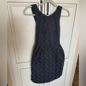 Forever 21 textured black cocktail professional dress with criss cross back